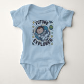 Schattigee Toekomst verkenner ruimte baby Romper (Voorkant)