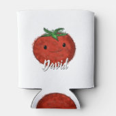 Schattigee Tomaat Waterverf Aangepaste naam Blikjeskoeler (Achterkant)