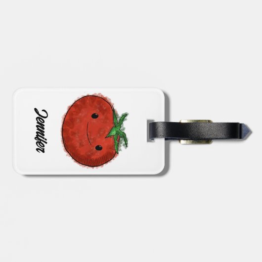 Schattigee Tomaat Waterverf Bagagelabel (Achterkant horizontaal)