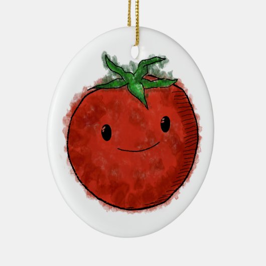 Schattigee Tomaat Waterverf Ornament (Rechts)