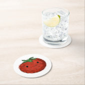 Schattigee Tomaat Waterverf Ronde Kartonnen Onderzetter (Insitu)