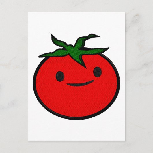 Schattigee tomatenborduurprint briefkaart (Voorkant)