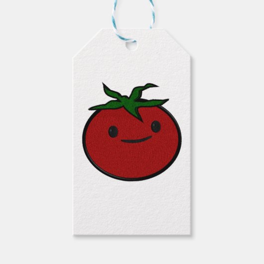 Schattigee tomatenborduurprint cadeaulabel (Voorkant)