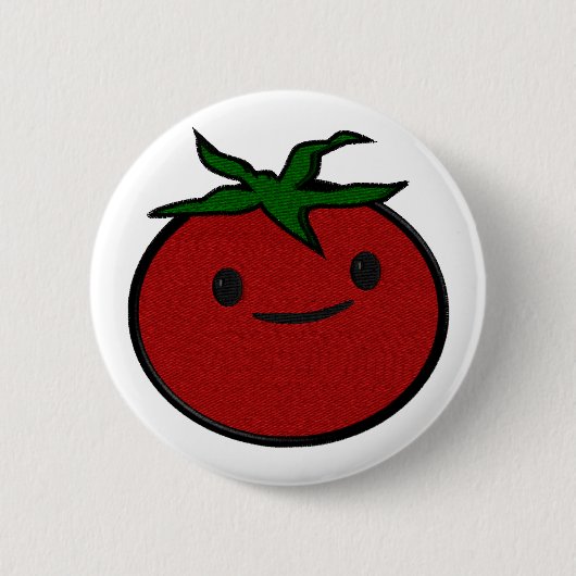 Schattigee tomatenborduurprint ronde button 5,7 cm (Voorkant)