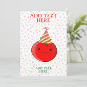Schattigee tomatenverjaardag kaart (Staand voorkant)