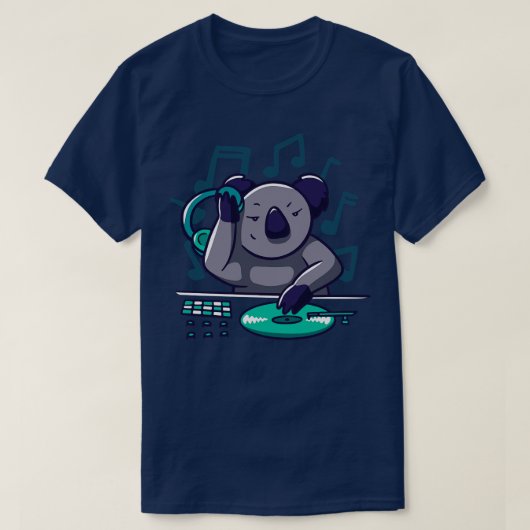Schattigee toon Koala DJ T-shirt (Design voorkant)