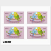 Schattigee Tortelduifjes aangepaste namen stickers (Vel)