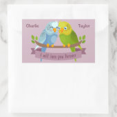 Schattigee Tortelduifjes aangepaste namen stickers (Tas)