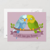 Schattigee Tortelduifjes briefkaart (Voorkant / Achterkant)