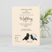 Schattigee Tortelduifjes bruid en bruidegom elegan Kaart (Staand voorkant)