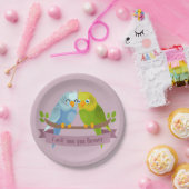 Schattigee Tortelduifjes papieren borden Papieren Bordje (Feest)