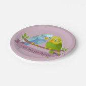 Schattigee Tortelduifjes papieren borden Papieren Bordje (Gekanteld)