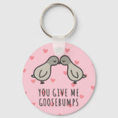 Schattigee Tortelduifjes Sticker | Je geeft me kip Sleutelhanger (Voorkant)