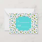 Schattigee Tortelduifjes Valentijnsdag Aangepaste  Notitiekaartje (Achterkant)