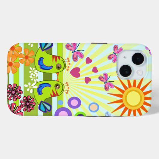 Schattigee Tortelduifjes vectorillustratie Case-Mate iPhone Case (Achterkant (horizontaal))