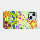 Schattigee Tortelduifjes vectorillustratie iPhone 15 Case (Achterkant horizontaal)