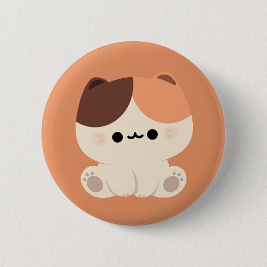 Schattigee Tortie Cat Ronde Button 5,7 Cm (Voorkant)