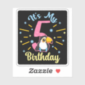 Schattigee Toucan 5e verjaardag 5 jaar oude geboor Sticker (Vel)