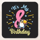 Schattigee Toucan 8e Verjaardag 8 Jaar Oud Geboort Kartonnen Onderzetters (Voorkant)