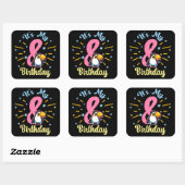 Schattigee Toucan 8e Verjaardag 8 Jaar Oud Geboort Vierkante Sticker (Vel)