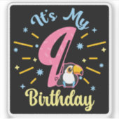 Schattigee Toucan 9e Verjaardag 89 Jaar Oud Geboor Sticker (Voorkant)