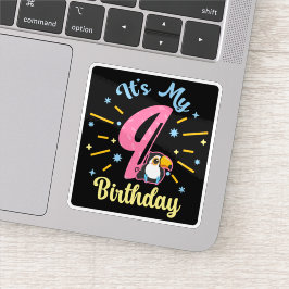 Schattigee Toucan 9e Verjaardag 89 Jaar Oud Geboor Sticker