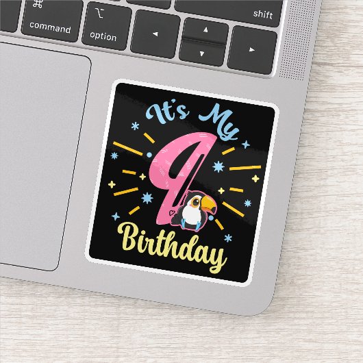 Schattigee Toucan 9e Verjaardag 89 Jaar Oud Geboor Sticker (Detail)