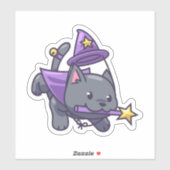 Schattigee Tovenaar Heks Cat Sticker (Vel)