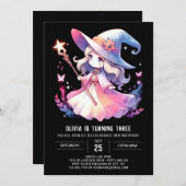 Schattigee tovenaar verjaardag kaart (Voorkant / Achterkant)