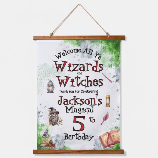 Schattigee tovenaars en heksen hangend wandkleed (Voorkant)