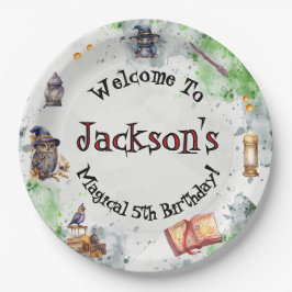 Schattigee tovenaars en heksen papieren bordje