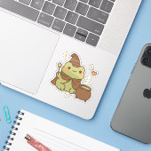 Schattigee tovenaarskikker met toverdrank sticker (Laptop met iPhone)