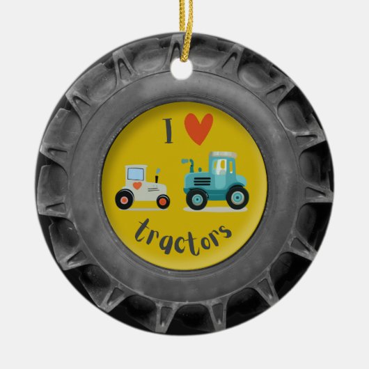 Schattigee tractor band peuter kind foto Ornament (Voorkant)