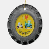 Schattigee tractor band peuter kind foto Ornament (Links)