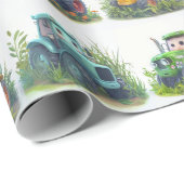 Schattigee Tractor Gift Wrap Cadeaupapier (Rol Hoek)