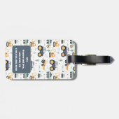 Schattigee tractoren Patroon Bagagelabel voor jong (Achterkant horizontaal)