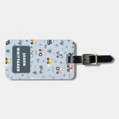 Schattigee tractoren Patroon Bagagelabel voor jong (Voorkant horizontaal)