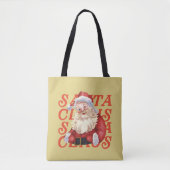 Schattigee traditionele kerstman rode mosterd kers tote bag (Voorkant)