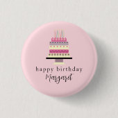 Schattigee traditionele verjaardagstaart Girly Pin Ronde Button 3,2 Cm (Voorkant)