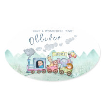  Schattigee Train Boy Verjaardag Waterverf foto