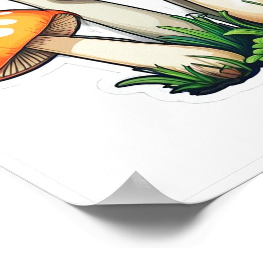 Schattigee Transparante Paddestoel Illustratie Poster (Hoek)