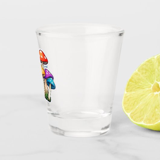 Schattigee Transparante Paddestoel Illustratie Shot Glas (Rechts)
