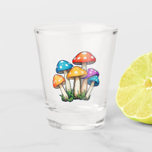 Schattigee Transparante Paddestoel Illustratie Shot Glas
