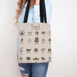 Schattigee Travel Lover Icons Adventure Camping Ou Tote Bag