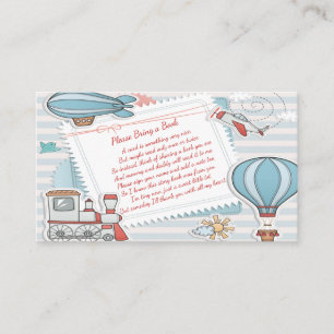 Schattigee Travel Thema Baby shower Breng een boek Informatiekaartje