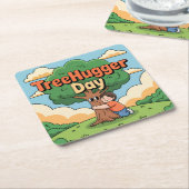 Schattigee Tree Hugger Day Onderzetter Set (Schuin)
