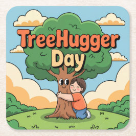 Schattigee Tree Hugger Day Onderzetter Set