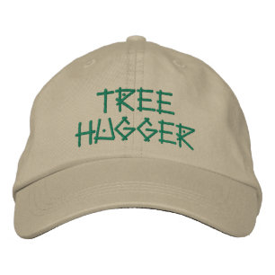 Schattigee Tree Hugger Quote Green Khaki Geborduurde Pet