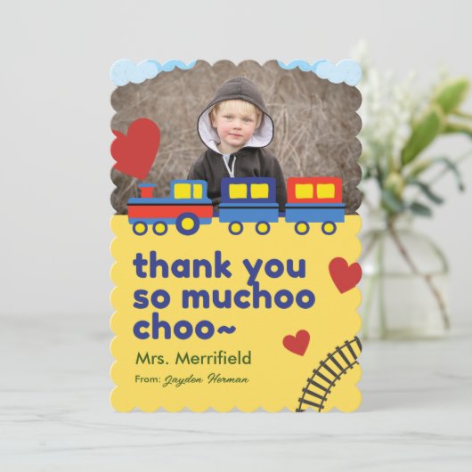 Schattigee trein dank u kaart (Staand voorkant)