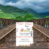 Schattigee treinverjaardagsuitnodiging voor tweede kaart